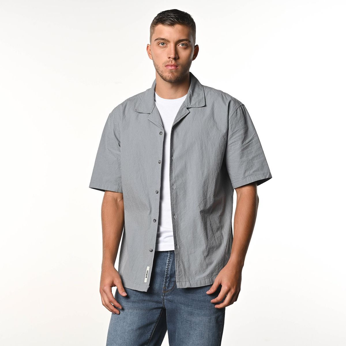 DENIMLAB - Camisa Hombre Manga corta Recto de Algodón Denimlab