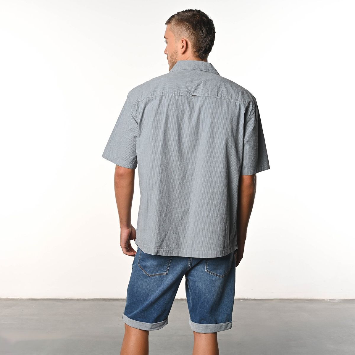 DENIMLAB - Camisa Hombre Manga corta Recto de Algodón Denimlab