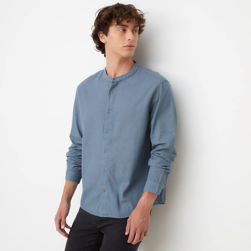 BEARCLIFF - Camisa Hombre Manga larga Recto de Algodón Bearcliff