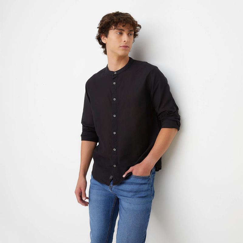 BEARCLIFF - Camisa Hombre Manga larga Recto de Algodón Bearcliff