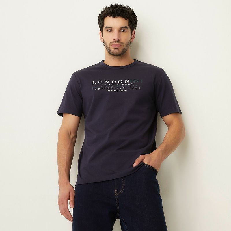 UNIVERSITY CLUB - Camiseta Hombre Manga corta con Estampado de Algodón University Club