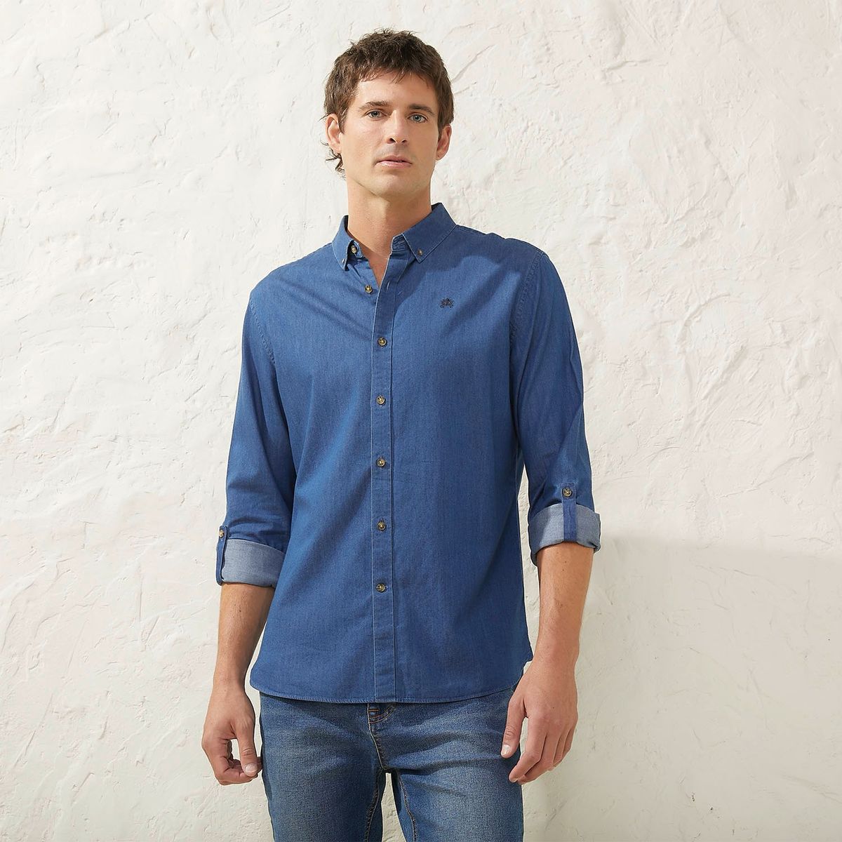 CASCAIS - Camisa Hombre Manga larga Slim de Algodón Cascais.