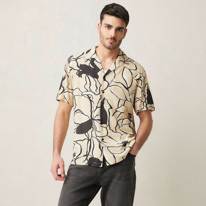 BASEMENT - Camisa Hombre Manga corta Basement