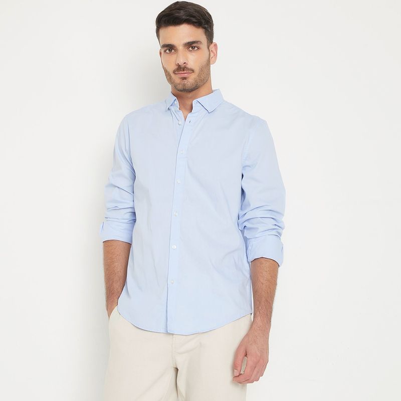 BASEMENT - Camisa Hombre Manga larga de Algodón Basement