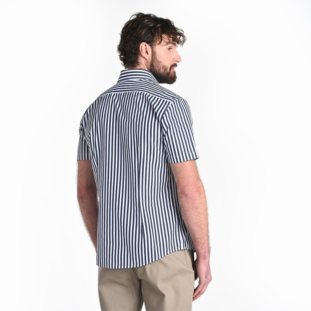 LA MARTINA - Camisa Hombre de Rayas Manga corta Slim de Algodón La Martina