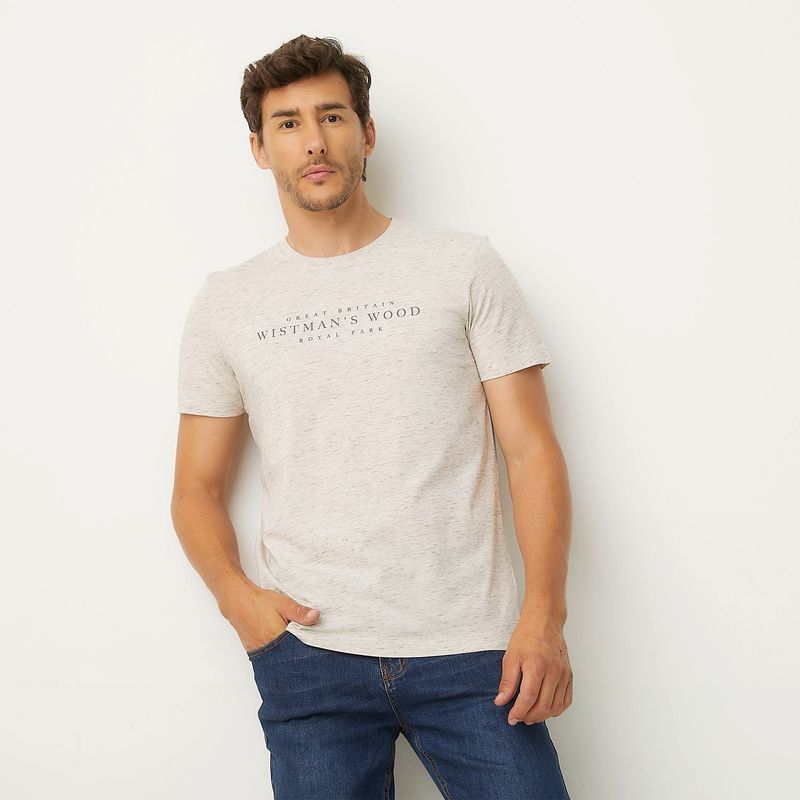 UNIVERSITY CLUB - Camiseta Hombre Manga corta con Estampado de Algodón University Club