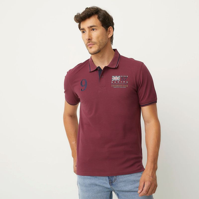 UNIVERSITY CLUB - Camiseta polo Hombre Manga corta con Estampado de Algodón University Club