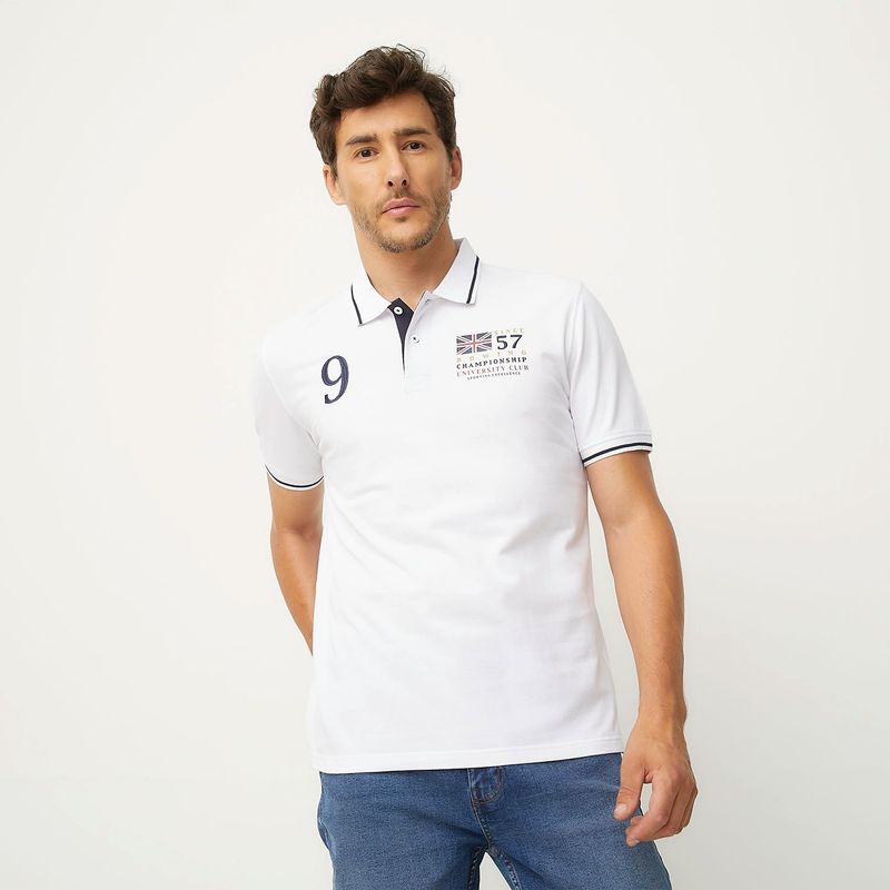UNIVERSITY CLUB - Camiseta polo Hombre Manga corta con Estampado de Algodón University Club