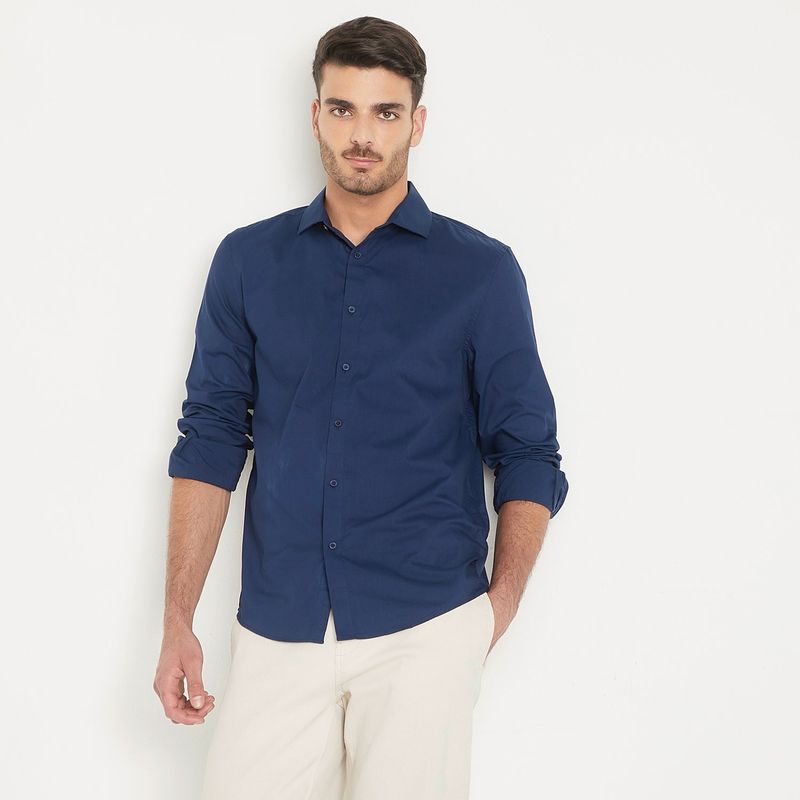 BASEMENT - Camisa Hombre Manga larga de Algodón Basement