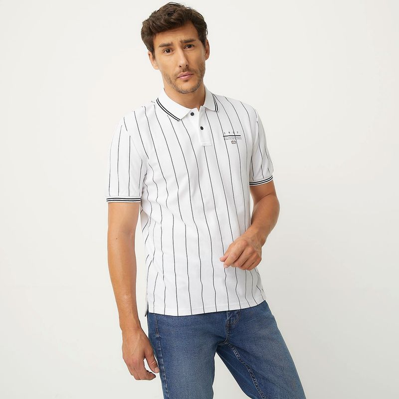 UNIVERSITY CLUB - Camiseta polo Hombre Manga corta de Rayas de Algodón University Club