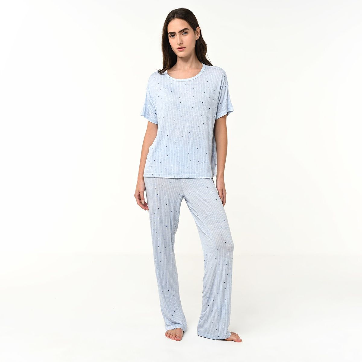 SYBILLA - Conjunto pijama mujer pantalón largo y manga corta Sybilla