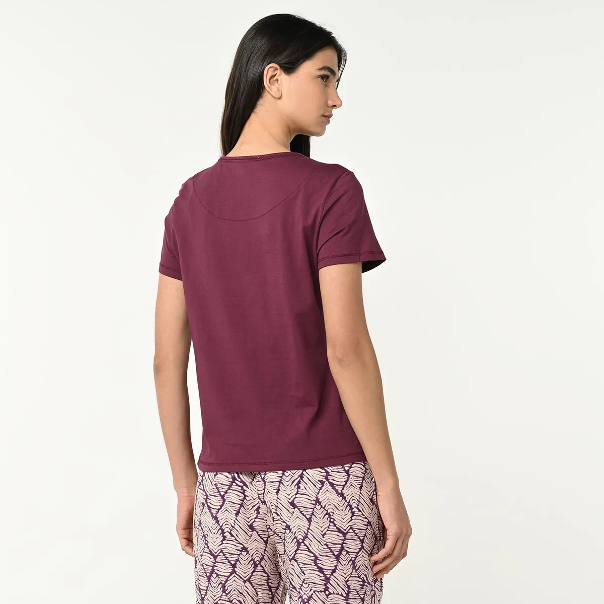 BLU - Camiseta de pijama Mujer Manga corta de Algodón Blu