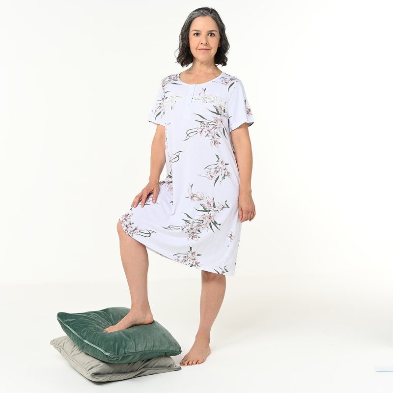 SOUTHLAND - Camisa de dormir Mujer Manga corta de Algodón Southland