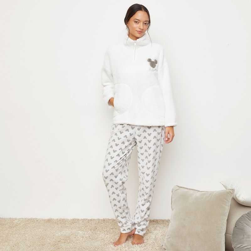 DISNEY - Pijama completa con pantalón Mujer Largo Manga larga con Estampado Disney