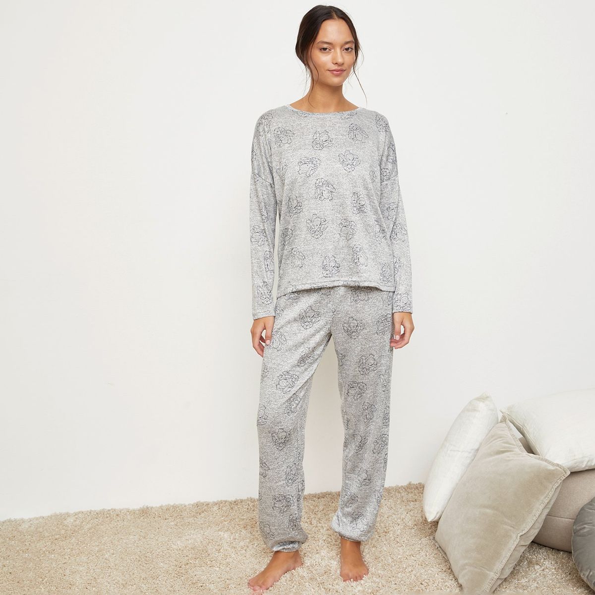 DISNEY - Conjunto de pijama con pantalón Mujer Largo Manga larga Disney