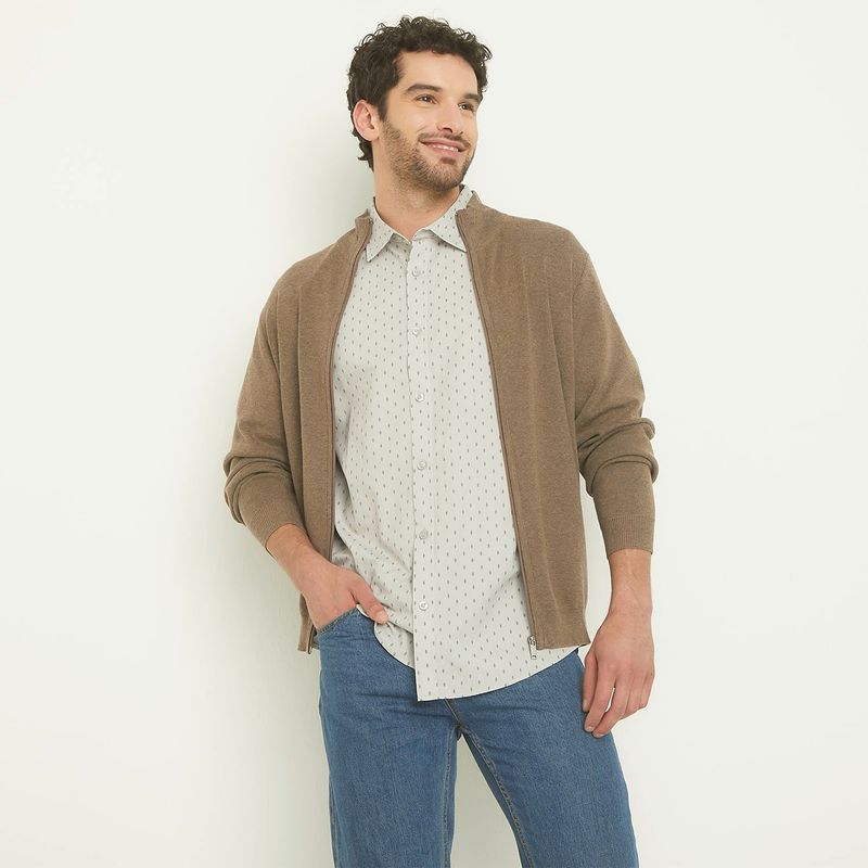NEWPORT - Camisa Hombre con Estampado Manga corta Slim de Algodón Newport
