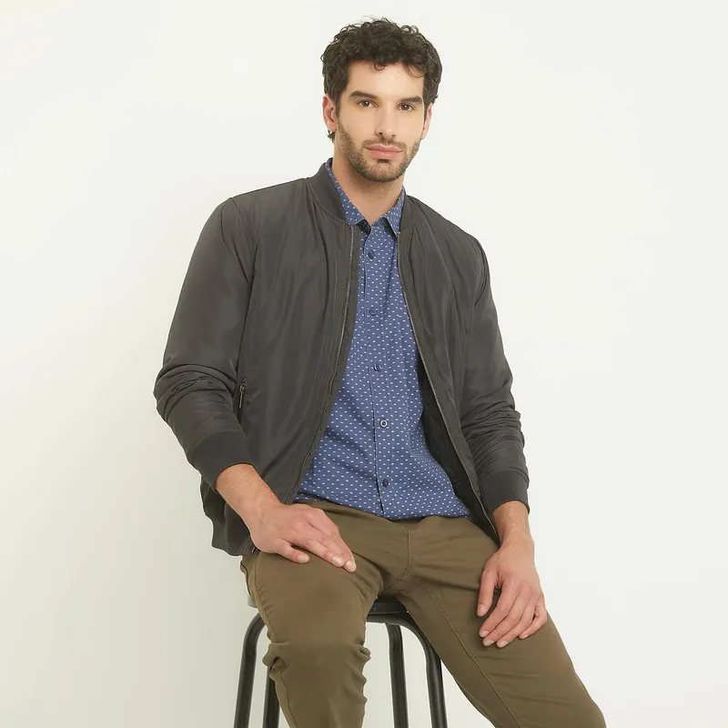 NEWPORT - Camisa Hombre con Estampado Manga corta Slim de Algodón Newport