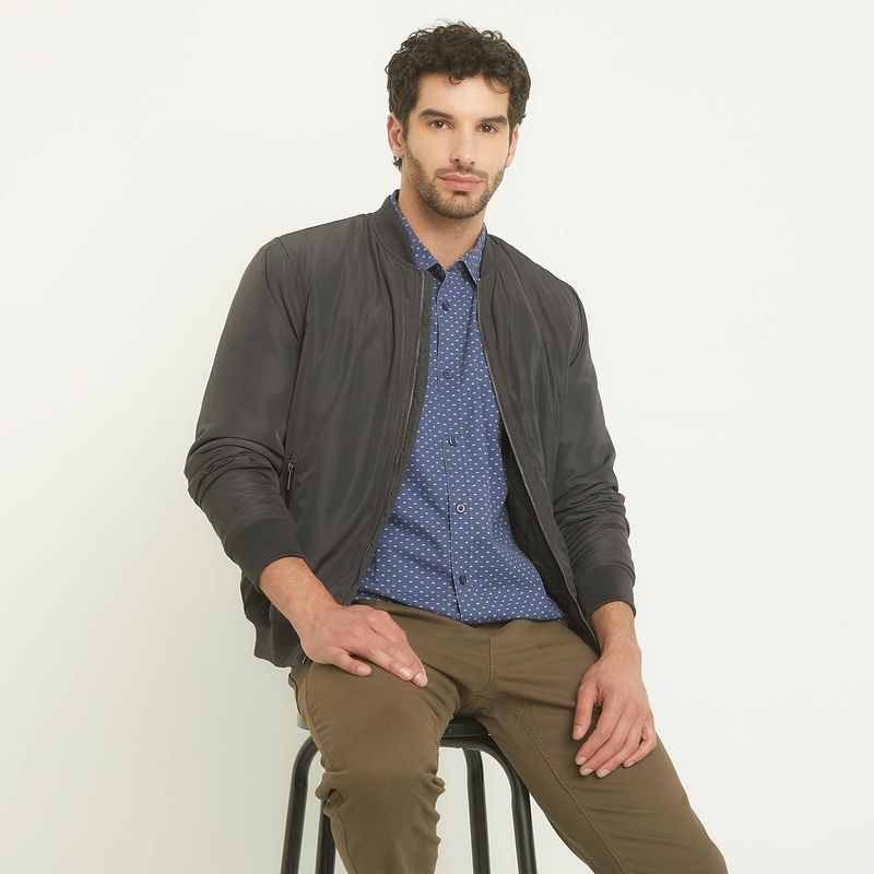 NEWPORT - Camisa Hombre con Estampado Manga corta Slim de Algodón Newport