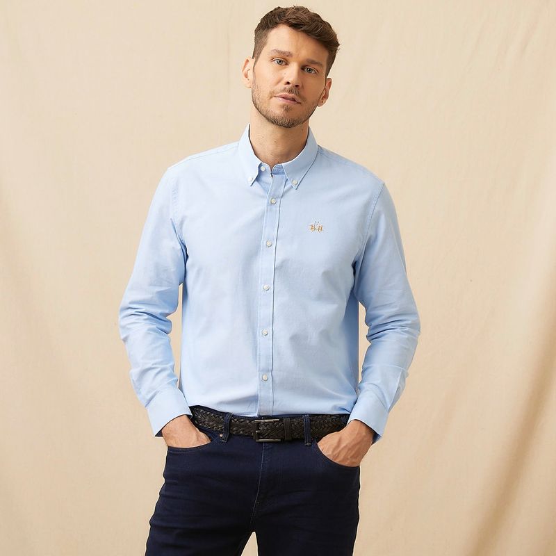 LA MARTINA - Camisa Hombre Manga larga Recto de Algodón La Martina
