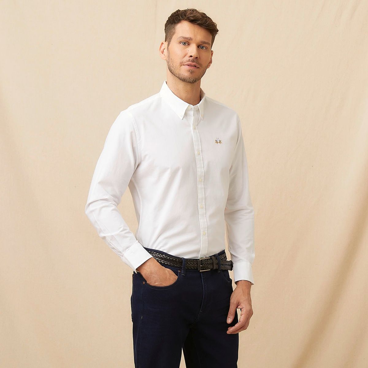 LA MARTINA - Camisa Hombre Manga larga Recto de Algodón La Martina