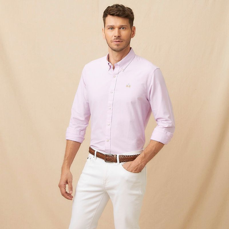 LA MARTINA - Camisa Hombre Manga larga Recto de Algodón La Martina