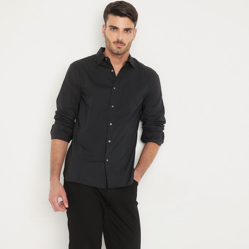 BASEMENT - Camisa Hombre Manga larga de Algodón Basement