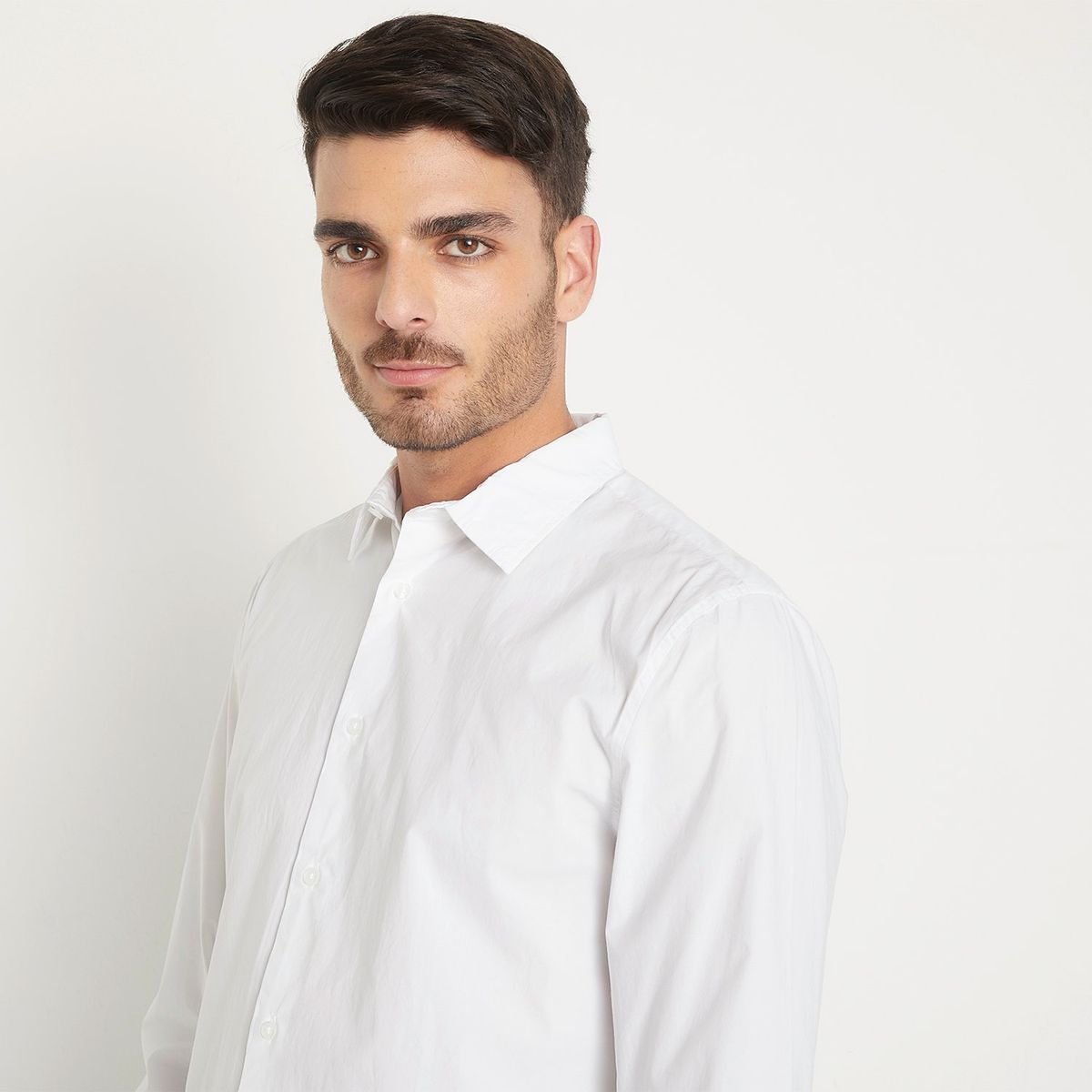 BASEMENT - Camisa Hombre Manga larga de Algodón Basement