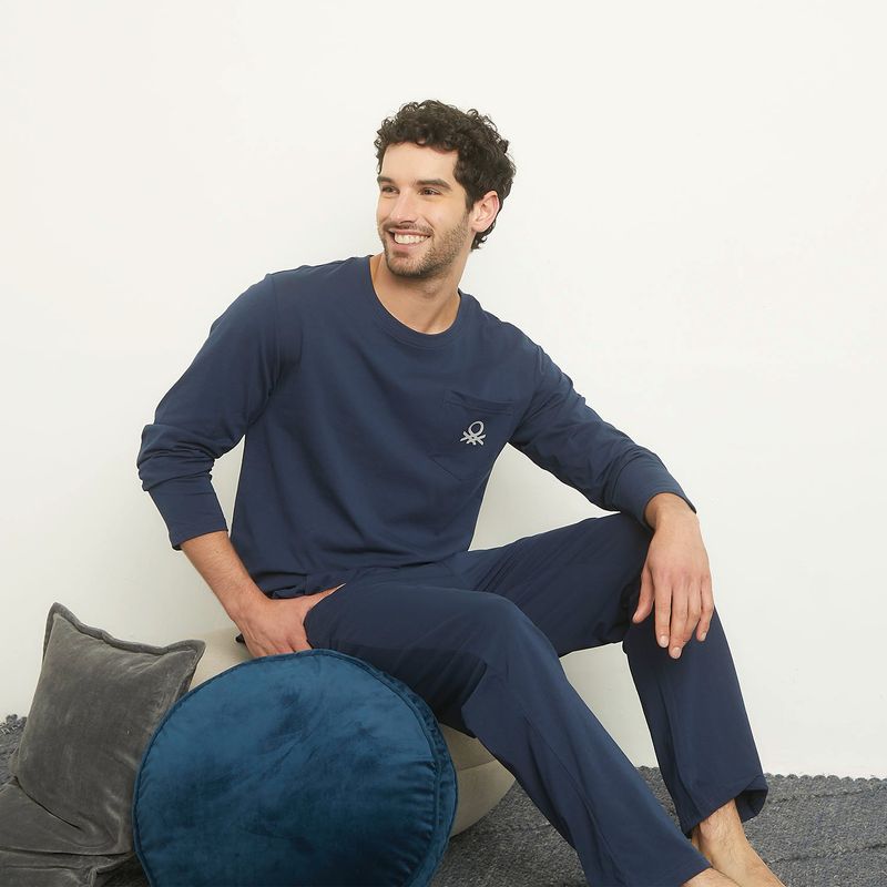 BENETTON - Pijama Hombre Manga larga de Algodón Benetton