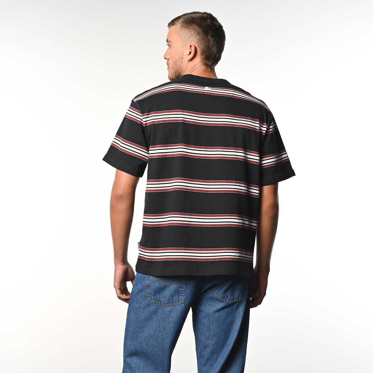 STARTER - Camiseta Hombre Manga corta Rayas de Algodón Starter