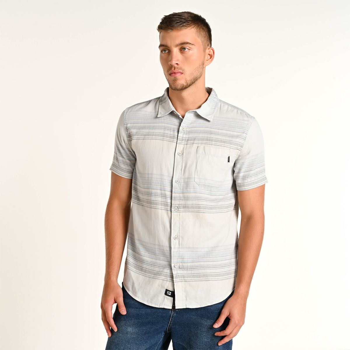 DOO AUSTRALIA - Camisa Hombre Manga corta Recto de Algodón Doo Australia