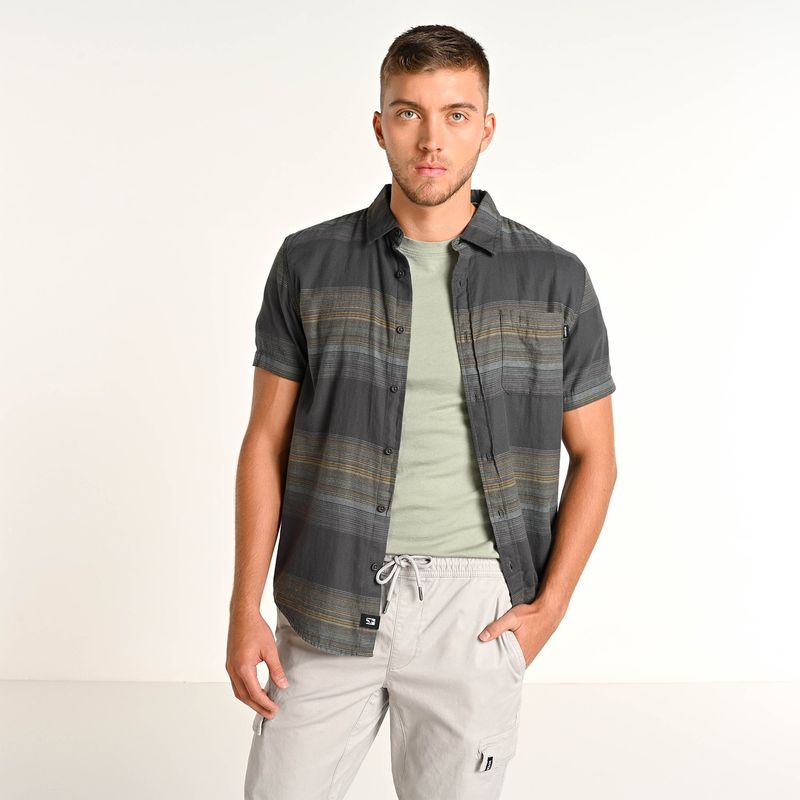 DOO AUSTRALIA - Camisa Hombre Manga corta Recto de Algodón Doo Australia