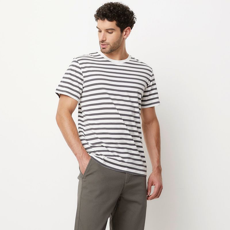 NEWPORT - Camiseta Hombre Manga corta de Rayas de Algodón Newport