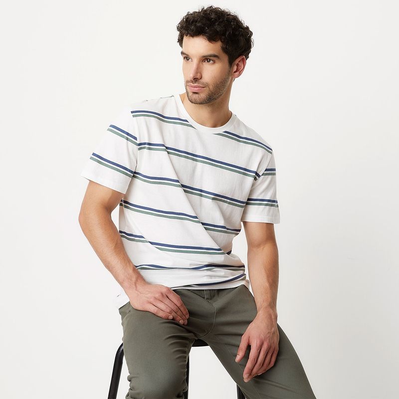 NEWPORT - Camiseta Hombre Manga corta de Rayas de Algodón Newport