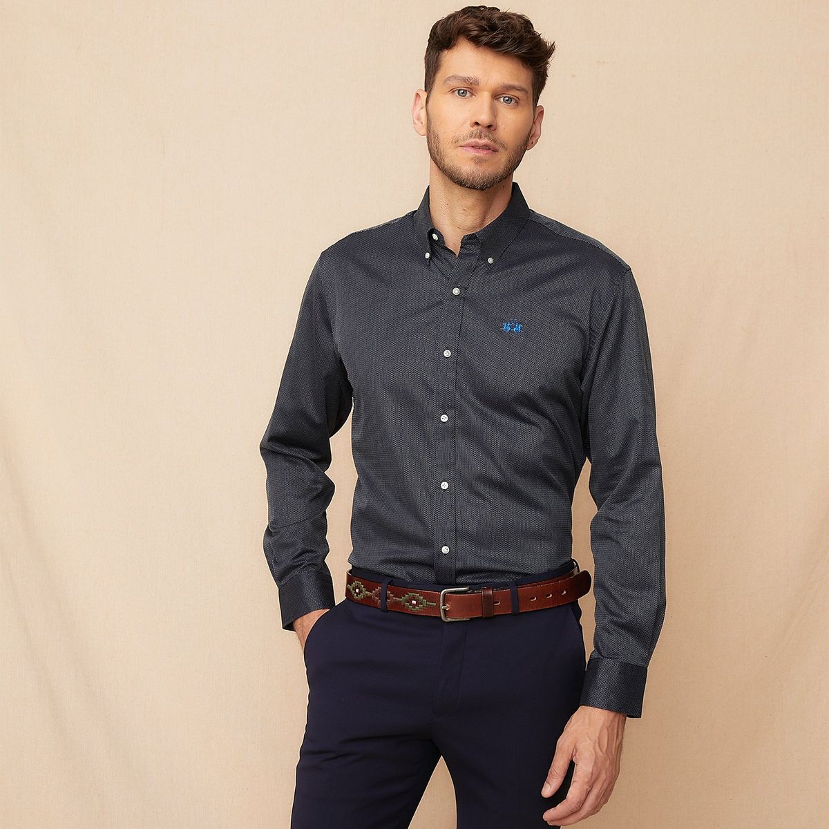 LA MARTINA - Camisa Hombre Manga larga de Algodón La Martina