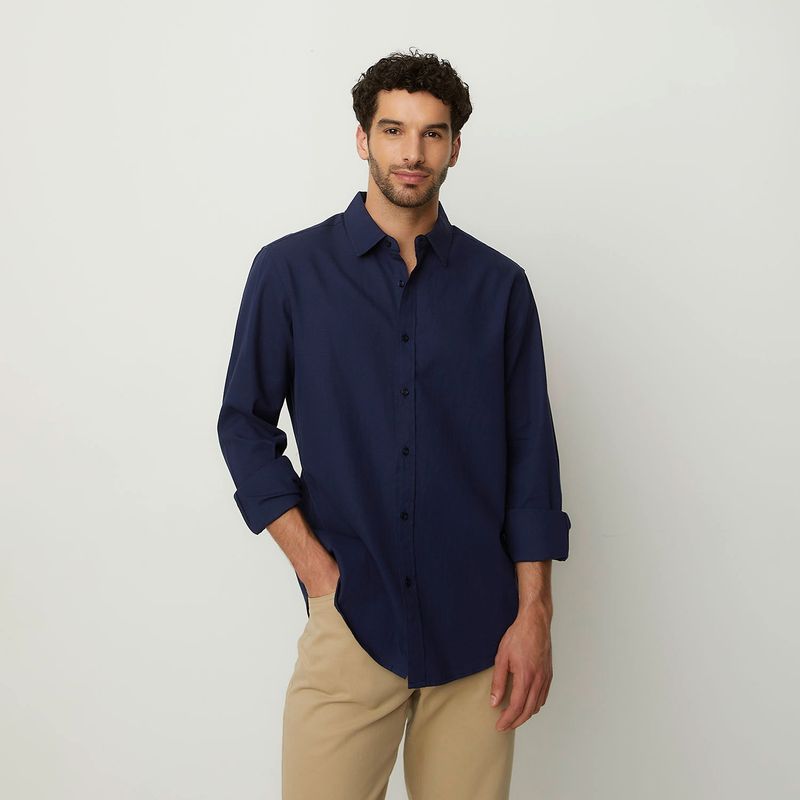 NEWPORT - Camisa Hombre Manga larga Recto de Algodón Newport