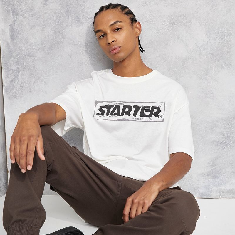 STARTER - Camiseta Hombre Manga corta Logo Slim de Algodón Starter