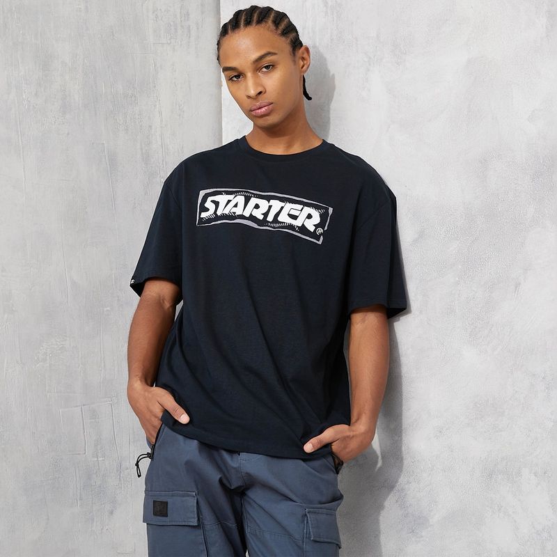 STARTER - Camiseta Hombre Manga corta Logo Slim de Algodón Starter