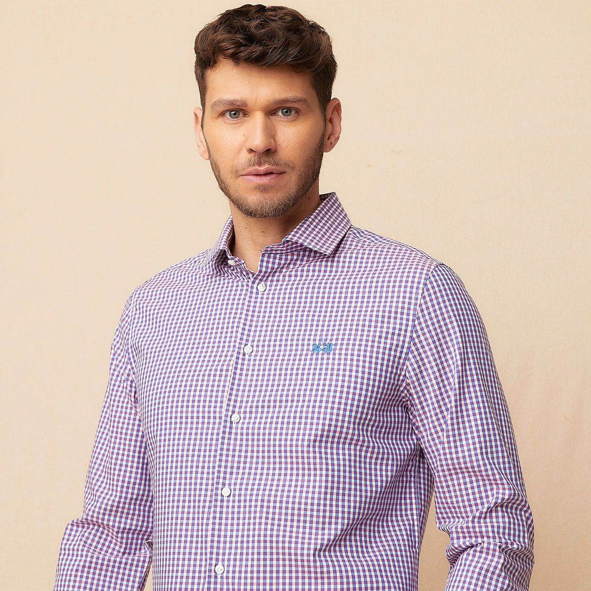 LA MARTINA - Camisa Hombre de Cuadros Manga larga de Algodón La Martina