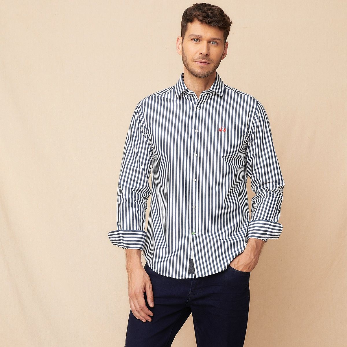 LA MARTINA - Camisa Hombre de Rayas Manga larga de Algodón LA MARTINA