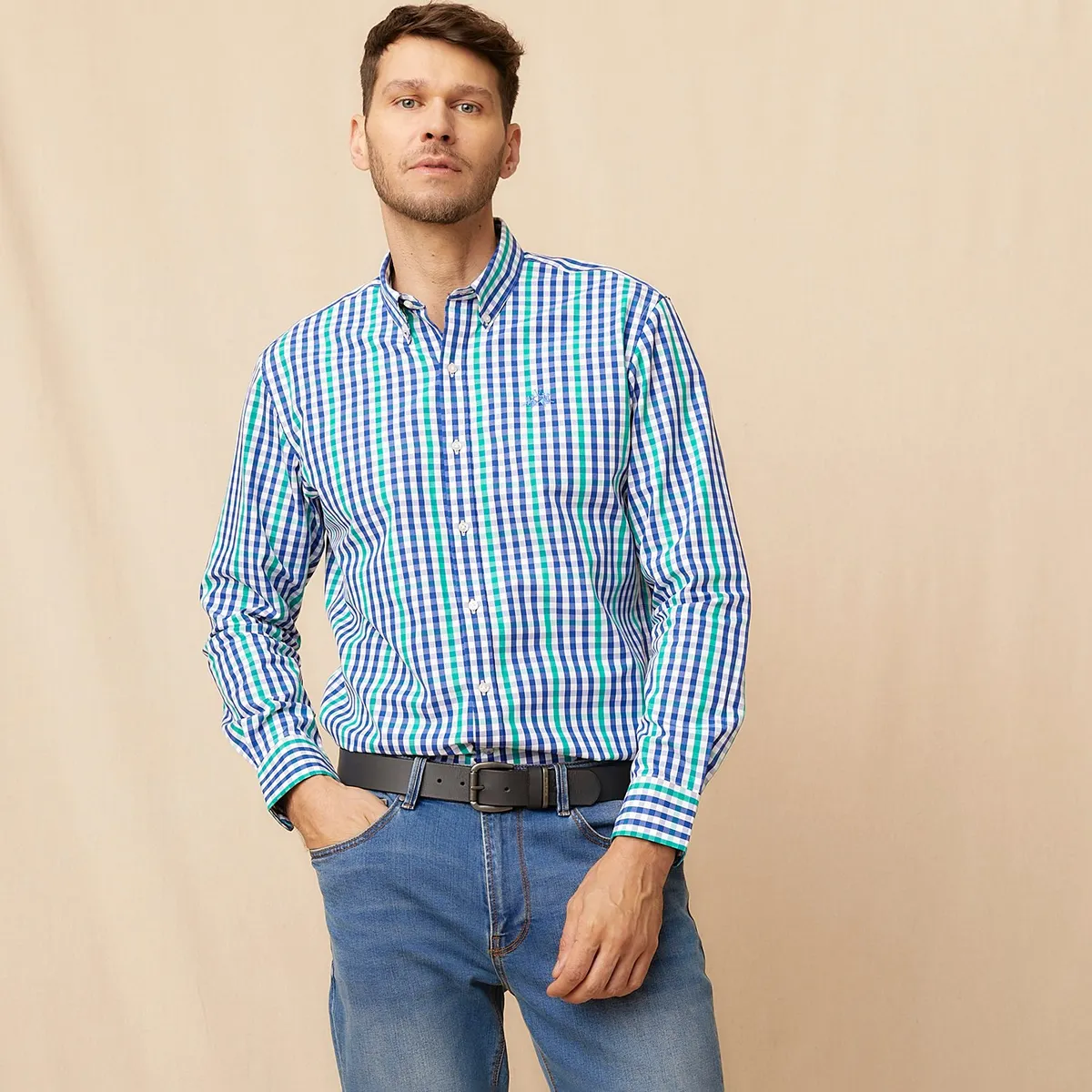 LA MARTINA - Camisa Hombre de Cuadros Manga larga de Algodón LA MARTINA