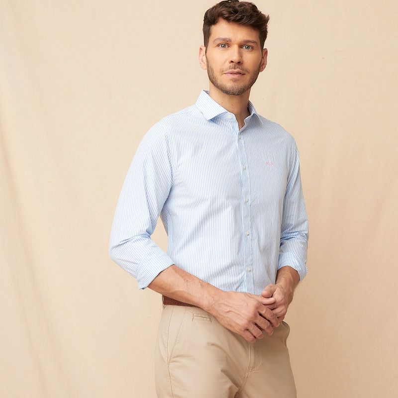 LA MARTINA - Camisa Hombre de Rayas Manga larga Slim de Algodón La Martina