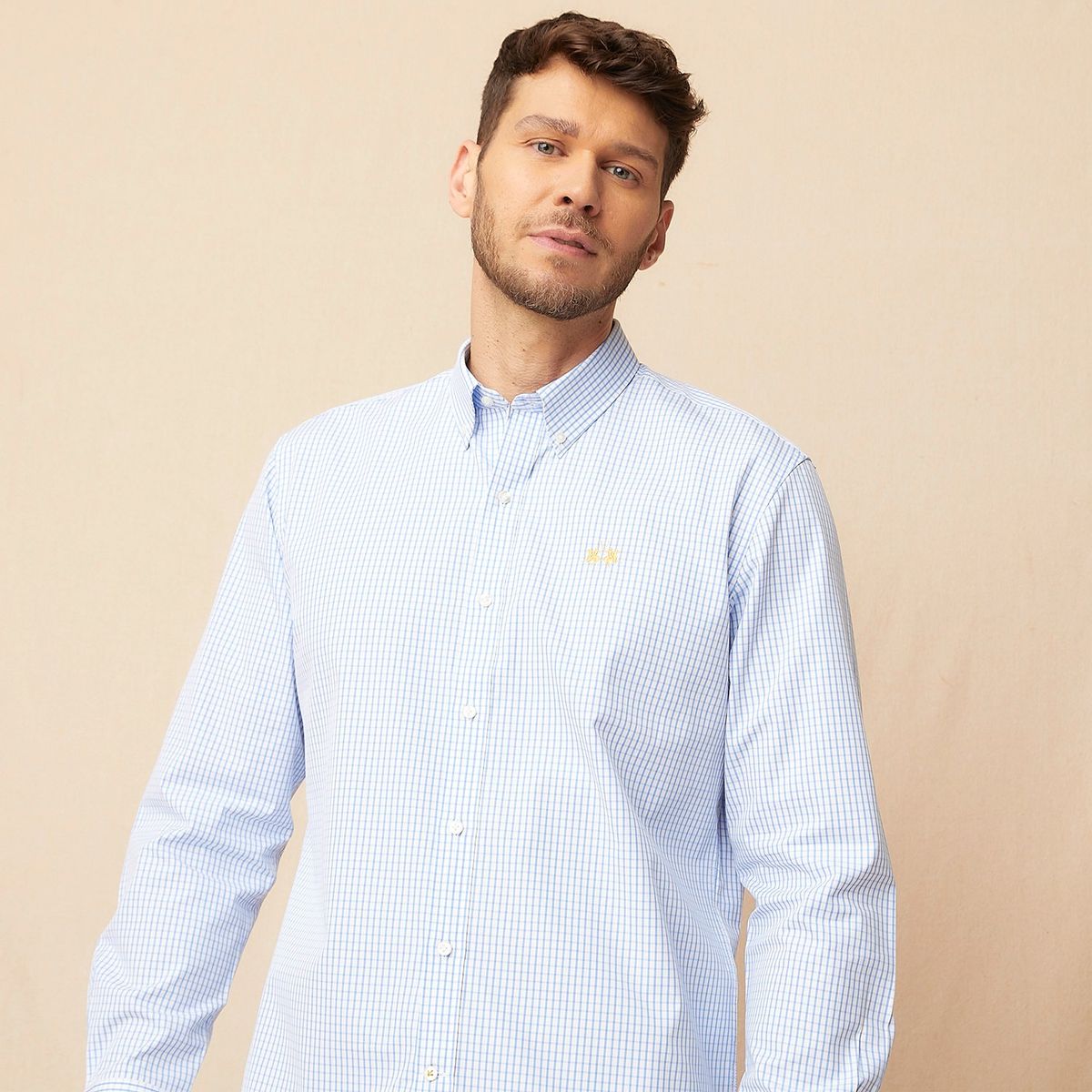 LA MARTINA - Camisa Hombre de Cuadros Manga larga de Algodón La Martina