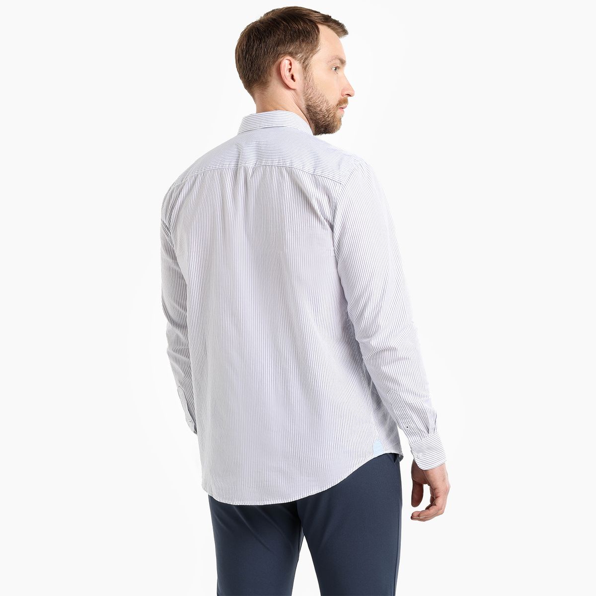 UNIVERSITY CLUB - Camisa Hombre de Rayas Manga larga Recto de Algodón University Club