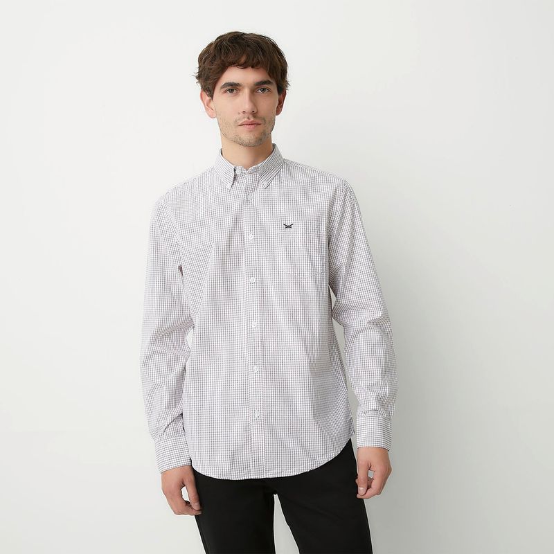 UNIVERSITY CLUB - Camisa Hombre De Cuadros Manga larga de Algodón UCLUB