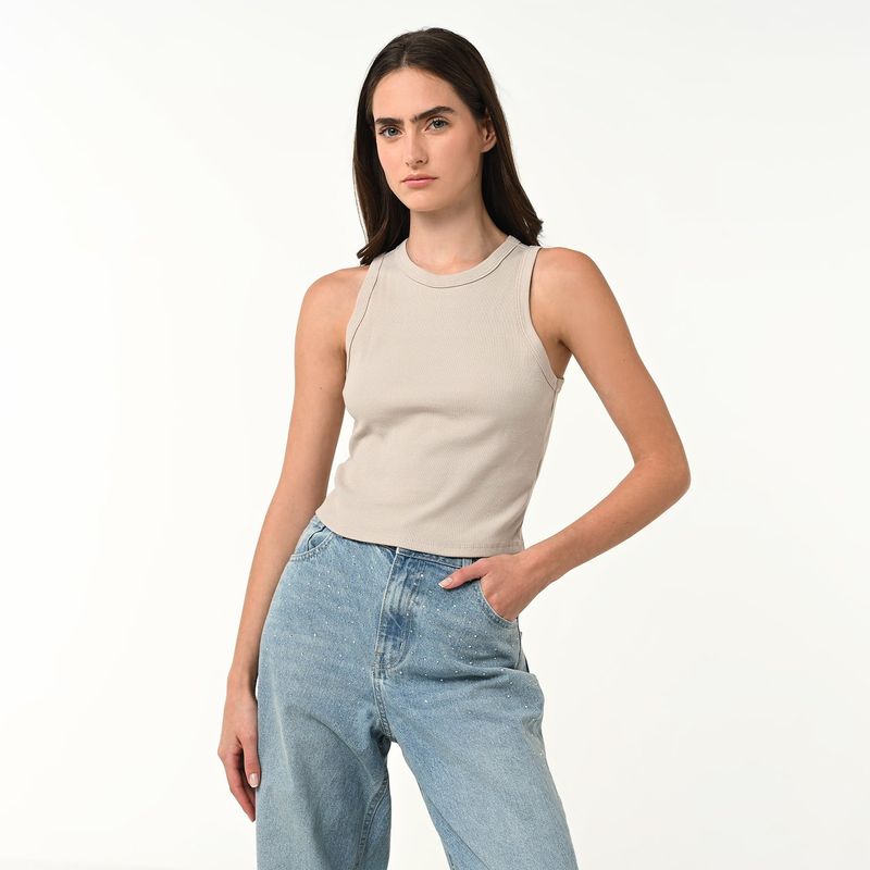 SYBILLA - Top esqueleto Mujer Sin mangas de Algodón orgánico Sybilla Slim fit