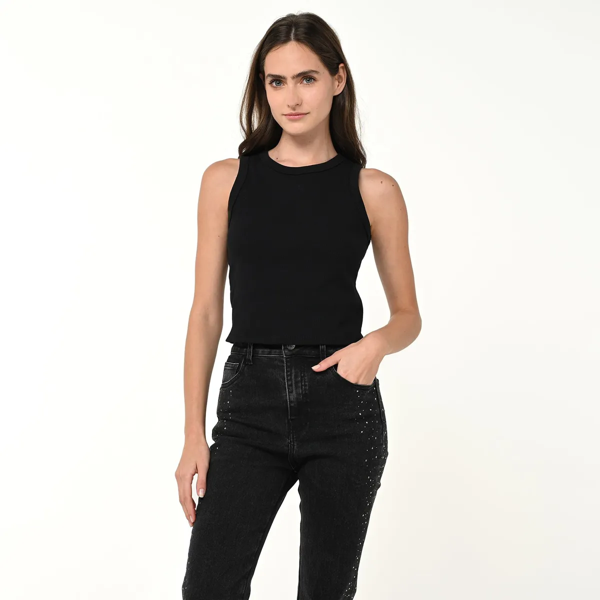 SYBILLA - Top esqueleto Mujer Sin mangas de Algodón orgánico Sybilla Slim fit