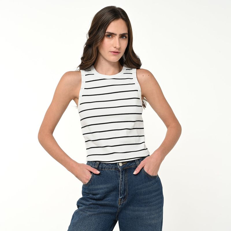 SYBILLA - Top esqueleto Mujer Sin mangas de Algodón orgánico Sybilla