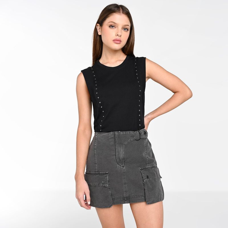 DENIMLAB - Falda Mini Mujer de Algodón Denimlab