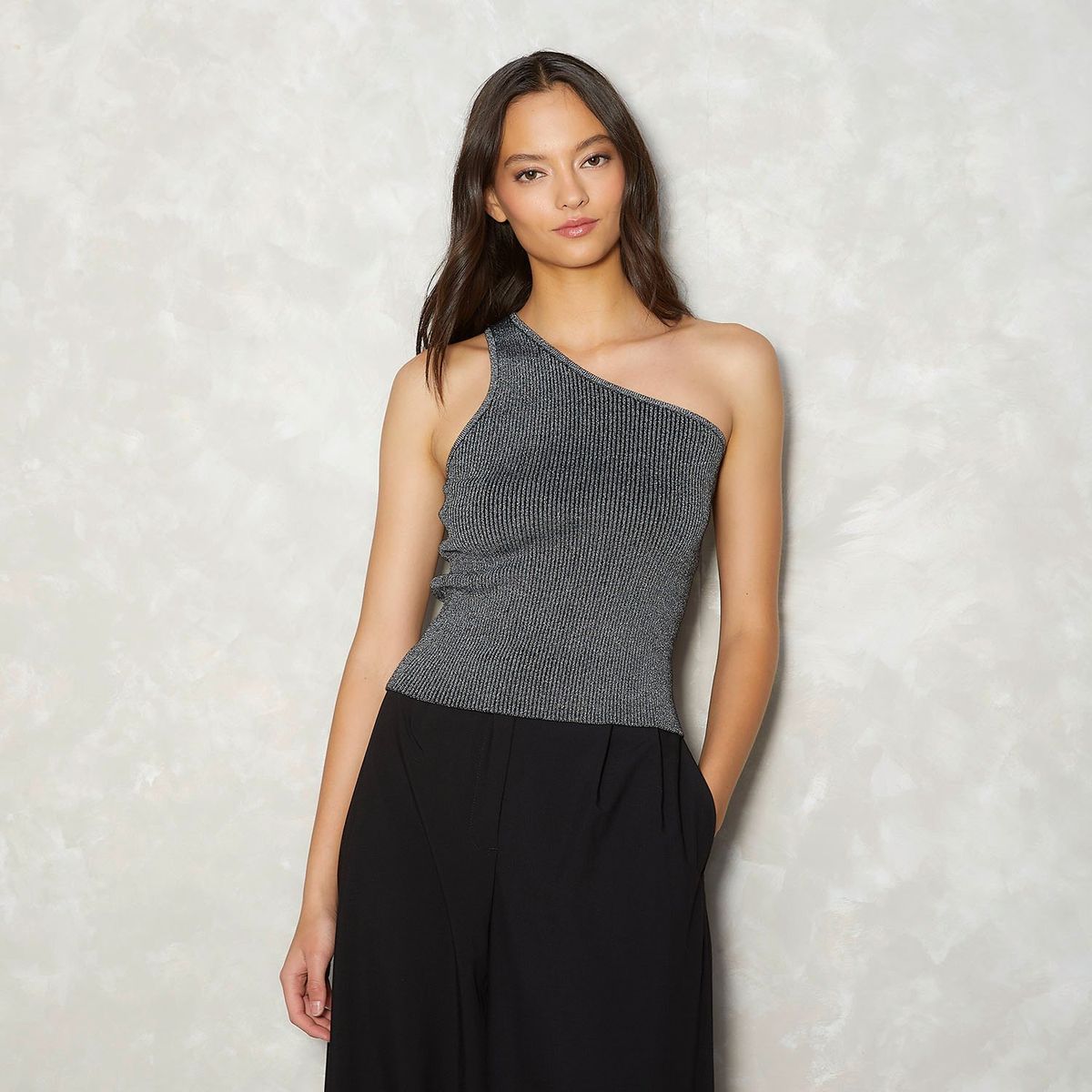 SYBILLA - Top esqueleto Mujer Brillante Sin mangas Sybilla