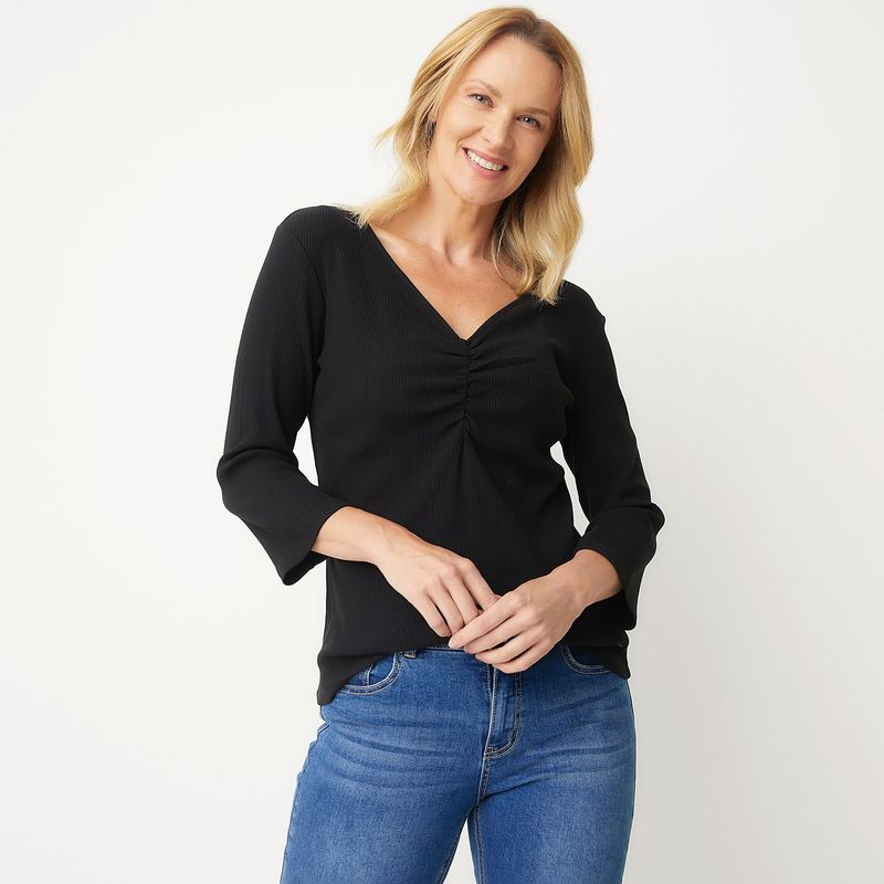 NEWPORT - Blusa Mujer Manga 3/4 de Algodón Newport